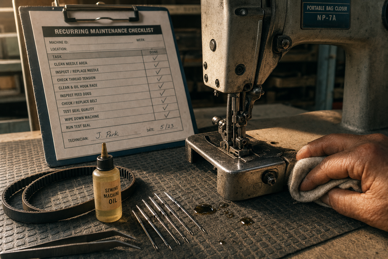 Preventief onderhoud naaimachine