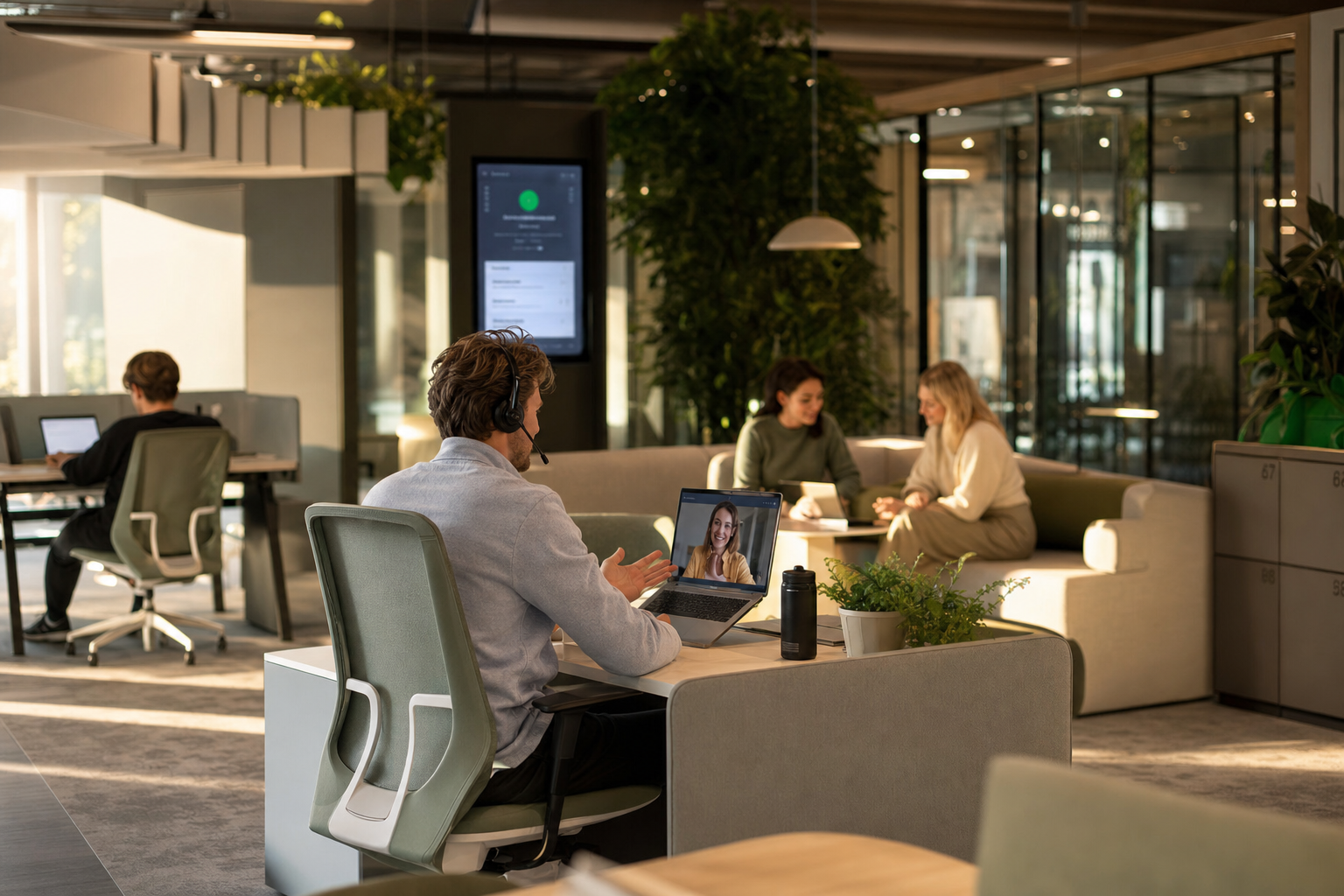 Teamruimte met videoconferencing setup